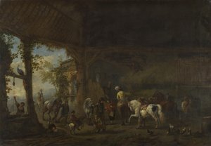 厩舎の内部 作： Philips Wouwerman
